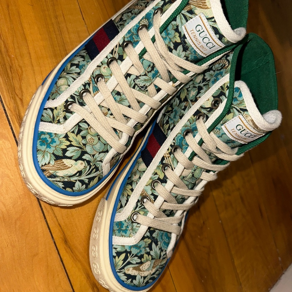 Gucci Floral High-Top Sneakers